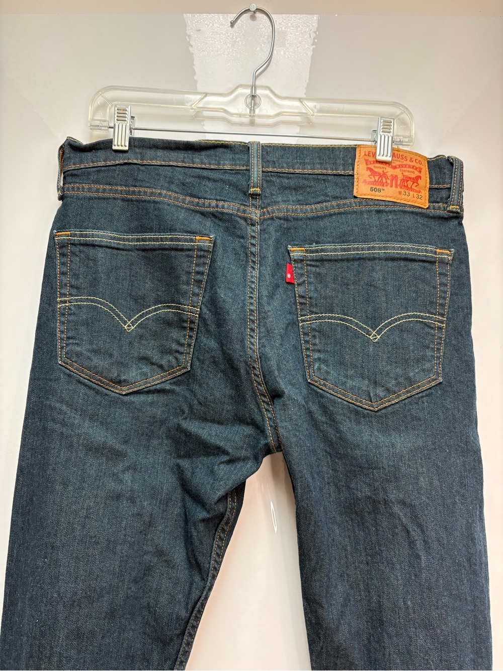 Levi’s 508 Regular Taper Jeans Dark Wash Blue Denim 33WX32L - Picture 2 of 12